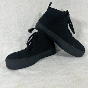 Fabletics “Monterey Knit High Top” Comfy Style Black Sneakers women's 7.5
